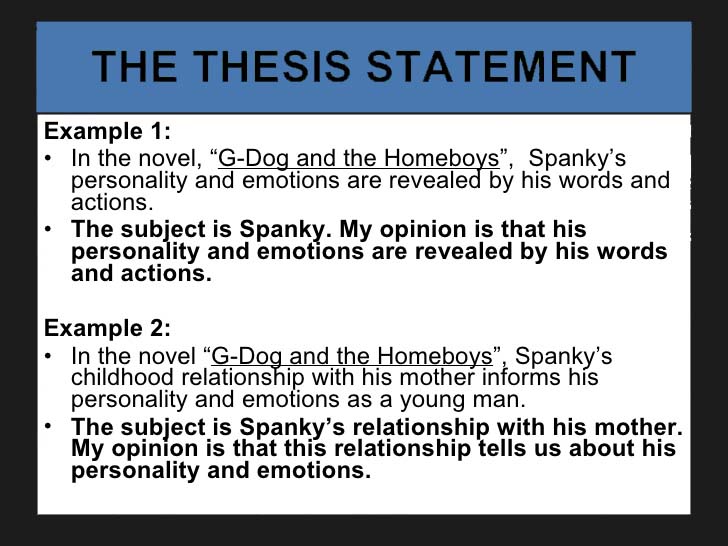 what is the word thesis statement mean